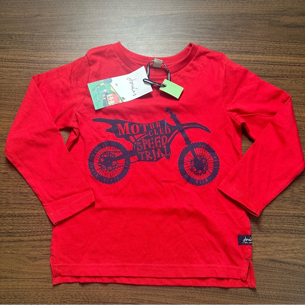 Brand New Boys Joules Motorcycle Logo Long Sleeve Red Shirt

 In Size 5